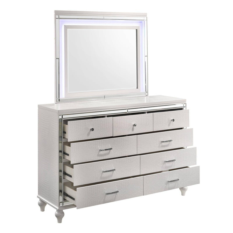 VALENTINO LIGHTED MIRROR-WHITE - Winder Mattress & Furniture