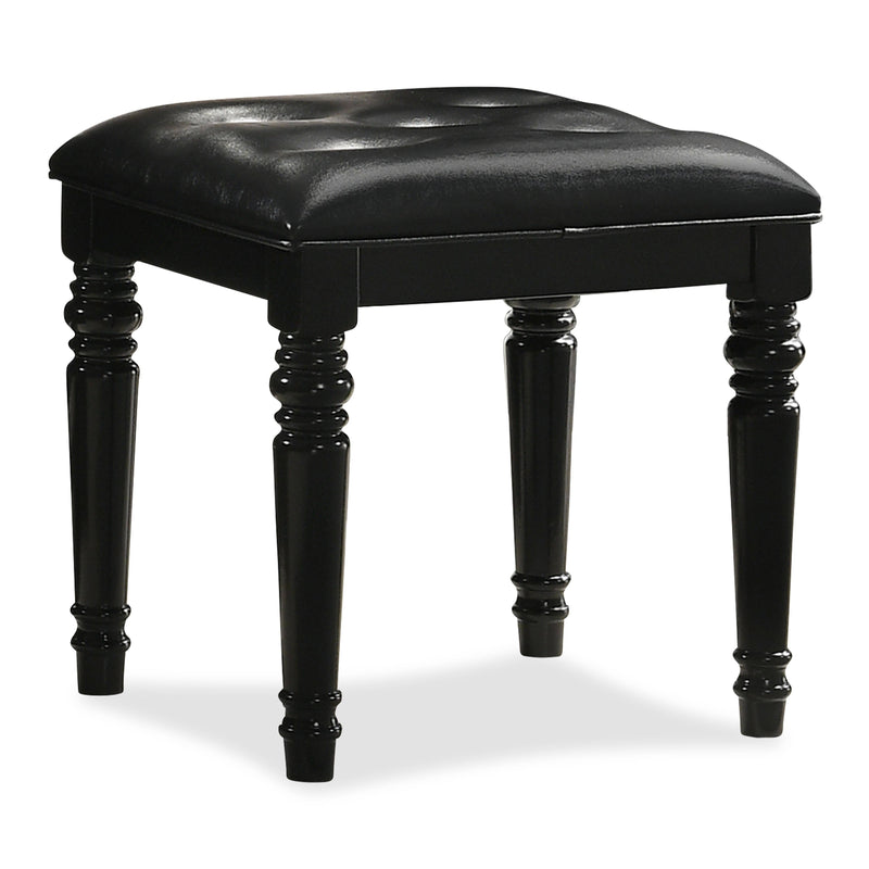 VALENTINO VANITY TABLE STOOL-BLACK - Winder Mattress & Furniture