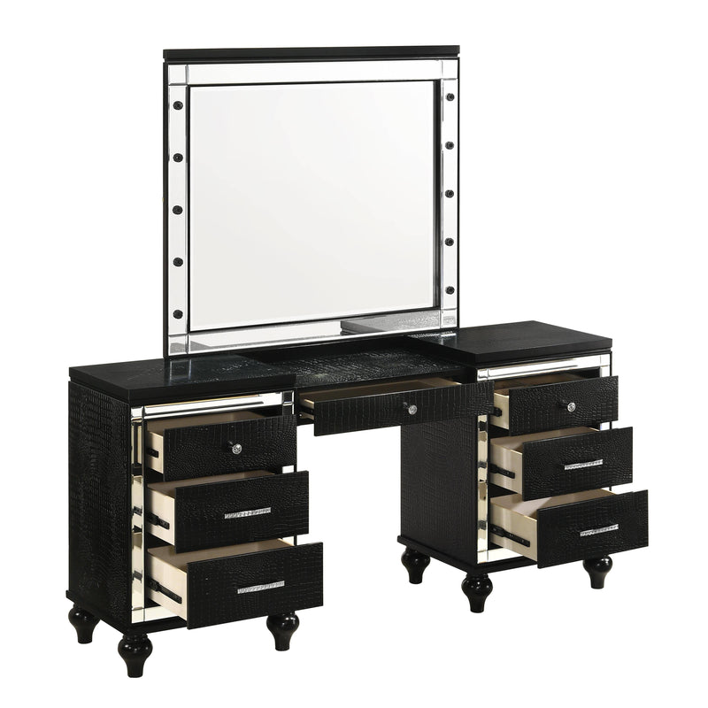 VALENTINO VANITY TABLE MIRROR (BULBS NOT INCLUDED)-BLACK - Winder Mattress & Furniture