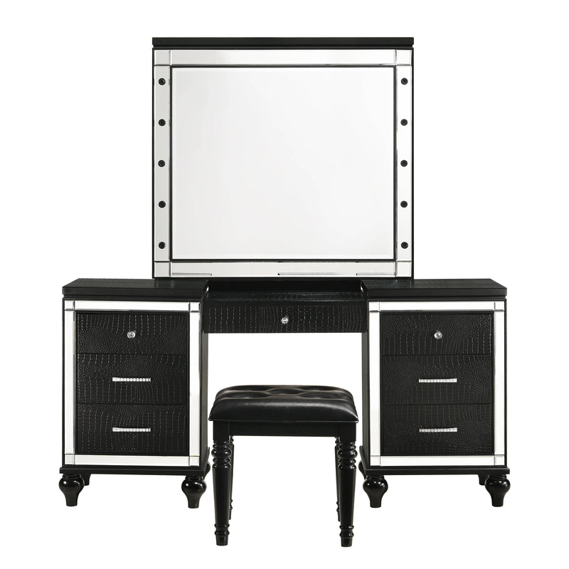 VALENTINO VANITY TABLE MIRROR (BULBS NOT INCLUDED)-BLACK - Winder Mattress & Furniture