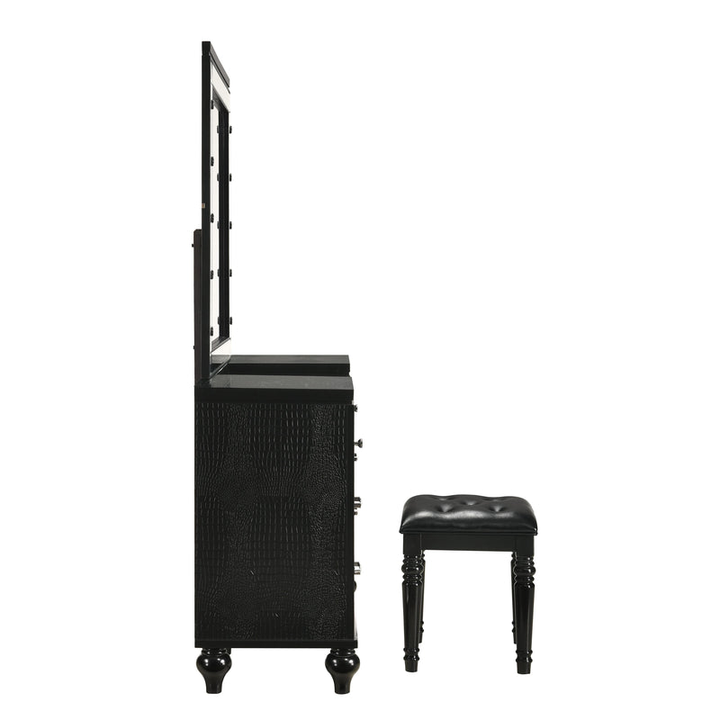 VALENTINO VANITY TABLE MIRROR (BULBS NOT INCLUDED)-BLACK - Winder Mattress & Furniture