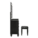 VALENTINO VANITY TABLE STOOL-BLACK - Winder Mattress & Furniture