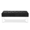 VIVIAN BLACK VELVET BENCH WITH CRYSTAL BUTTONS - Winder Mattress & Furniture