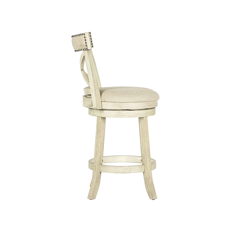 YORK 24" COUNTER STOOL-ANT WHITE W/FABRIC SEAT - Winder Mattress & Furniture