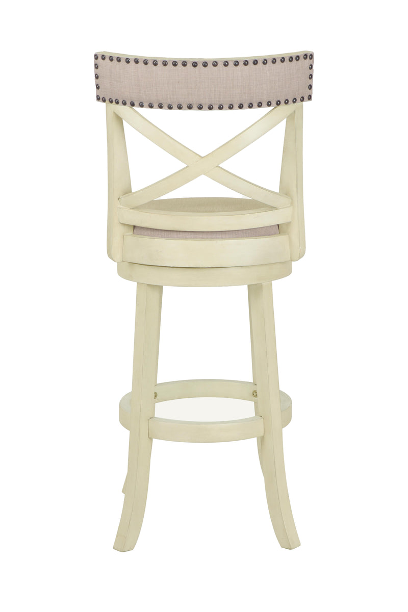 YORK 29" BAR STOOL-ANT WHITE W/FABRIC SEAT - Winder Mattress & Furniture