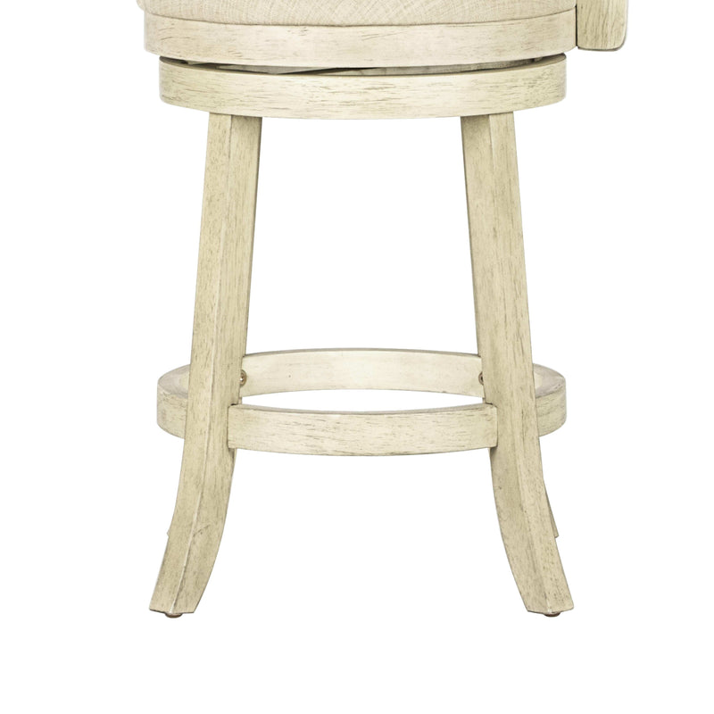 YORK 24" COUNTER STOOL-ANT WHITE W/FABRIC SEAT - Winder Mattress & Furniture