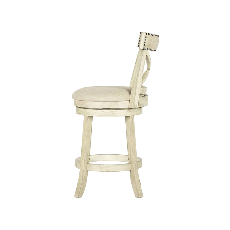 YORK 24" COUNTER STOOL-ANT WHITE W/FABRIC SEAT - Winder Mattress & Furniture