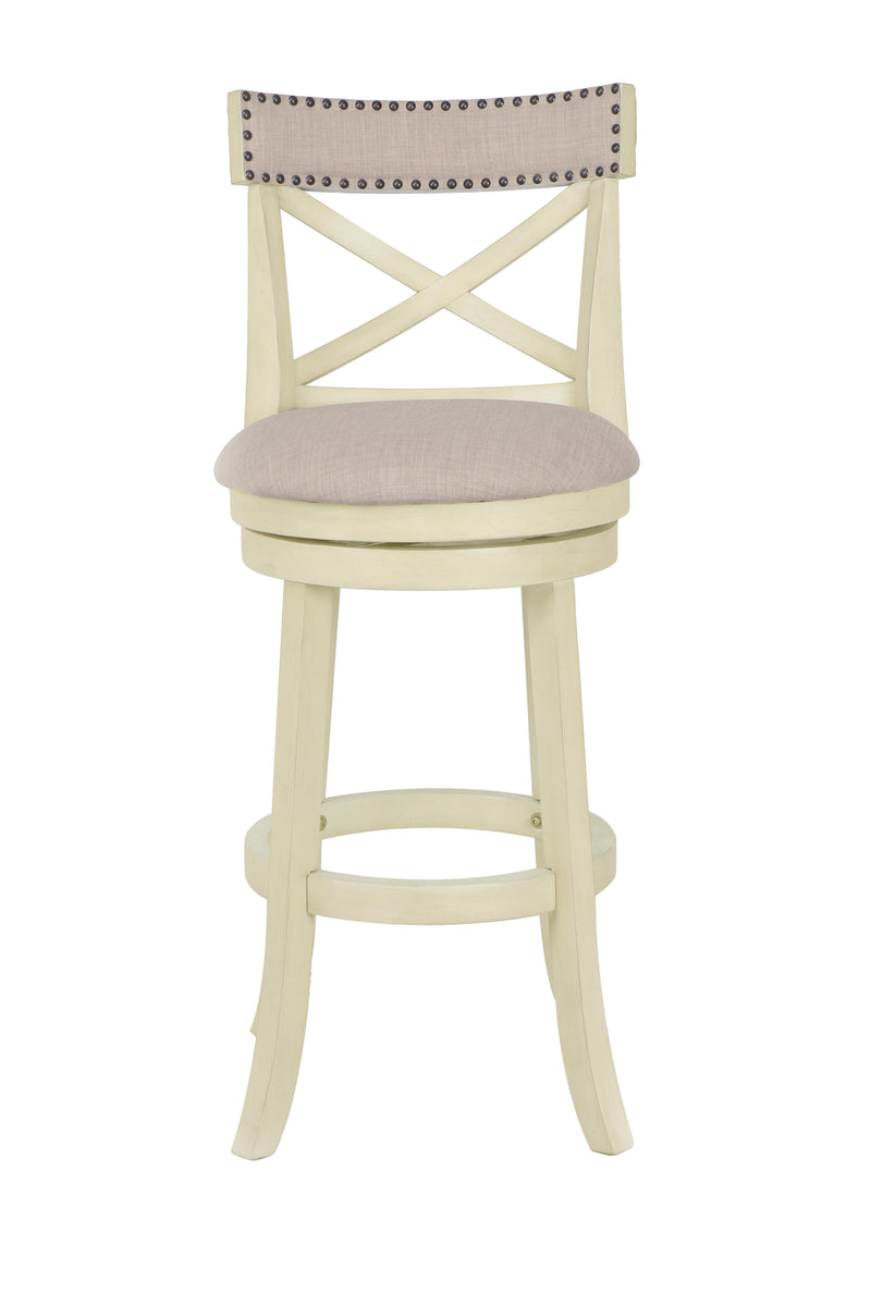 YORK 29" BAR STOOL-ANT WHITE W/FABRIC SEAT - Winder Mattress & Furniture