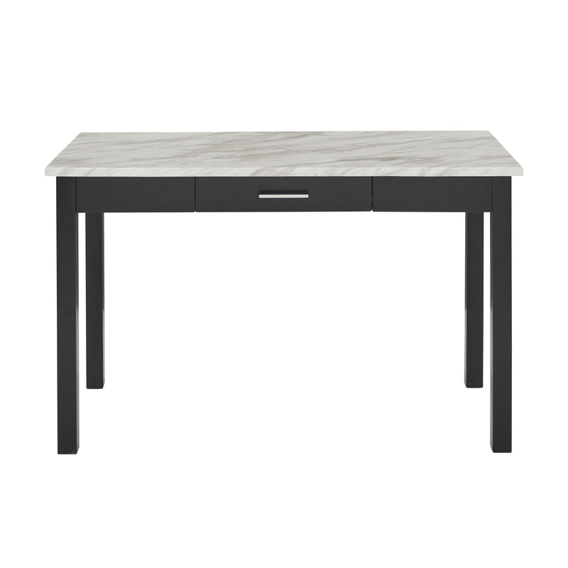 CELESTE DESK W/WHITE/GRAY FAUX MARBLE TOP-ESPRESSO BASE - Winder Mattress & Furniture