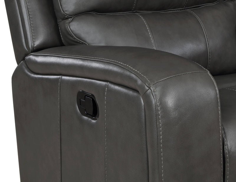 LINTON LEATHER GLIDER RECLINER-GRAY - Winder Mattress & Furniture