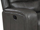 LINTON LEATHER SOFA W/DUAL RECLINER-GRAY - Winder Mattress & Furniture