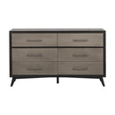 Raku 6 Drawer Dresser in Gray 1711-5