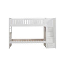 Galen Bunk Bed w/ Reversible Step Storage and Storage Boxes in White B2053SBW-1*T