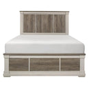 Arcadia Queen Panel Bed in White & Weathered Gray 1677-1*