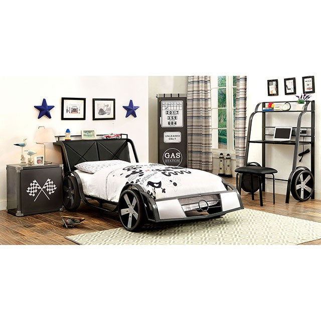 GT RACER Silver, Gun Metal Full Bed