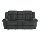 Nutmeg Double Reclining Loveseat in Charcoal Gray 9901CC-2