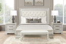 Stella Mia 4 Pc 5 Pc Queen Bedroom Set White & White