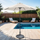 Tano 9' Outdoor Umbrella + 21" Round Base - Winder Mattress & Furniture
