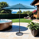 Mora 11' Outdoor Umbrella + 21" Round Base - Winder Mattress & Furniture