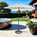 Mora 11' Outdoor Umbrella + 21" Round Base - Winder Mattress & Furniture