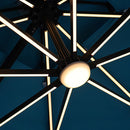 Sano 10 Ft Square Umbrella w/ Double Top w/ LED + 37" Large Base - Winder Mattress & Furniture