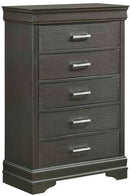 Galaxy Home Brooklyn 5 Drawer Chest in Metallic Grey GHF-733569277797 image