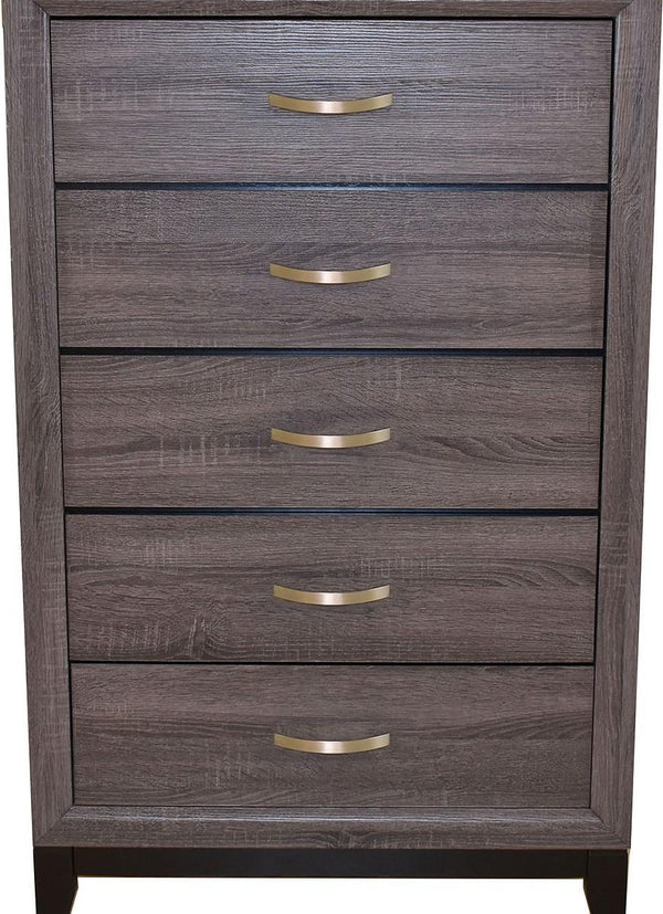 Galaxy Home Hudson 5 Drawer Chest in Foil Grey GHF-808857594679 image