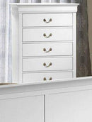 Galaxy Home Louis Phillipe 5 Drawer Chest in White GHF-808857597380 image