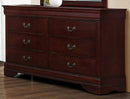 Galaxy Home Louis Phillipe 6 Drawer Dresser in Cherry GHF-808857970619 image