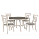 MAISIE ROUND TABLE-WHITE/BROWN image